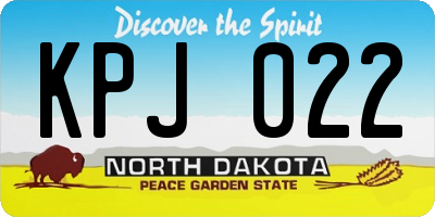 ND license plate KPJ022