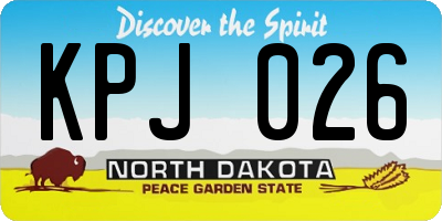 ND license plate KPJ026
