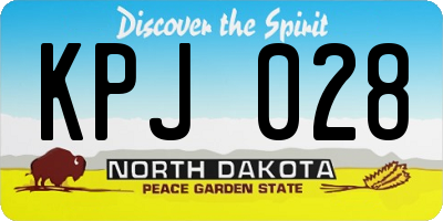 ND license plate KPJ028