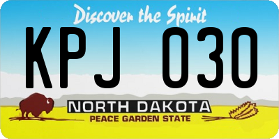 ND license plate KPJ030