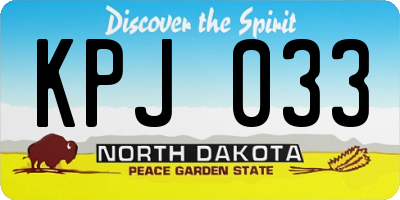 ND license plate KPJ033