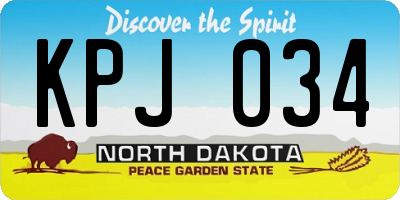 ND license plate KPJ034
