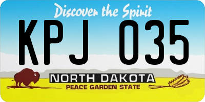 ND license plate KPJ035