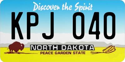 ND license plate KPJ040