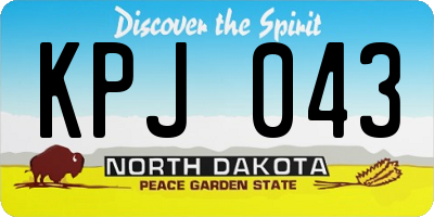 ND license plate KPJ043