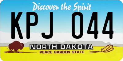 ND license plate KPJ044