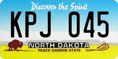ND license plate KPJ045