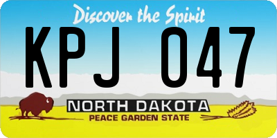 ND license plate KPJ047