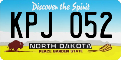 ND license plate KPJ052