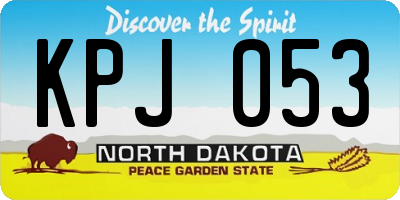 ND license plate KPJ053