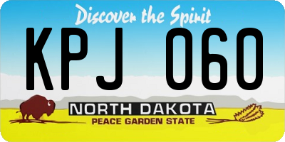 ND license plate KPJ060