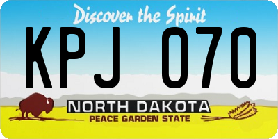 ND license plate KPJ070