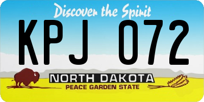 ND license plate KPJ072