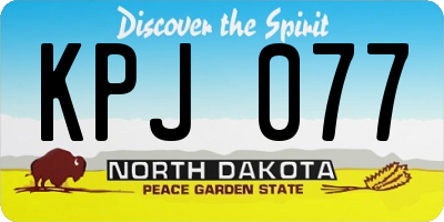 ND license plate KPJ077