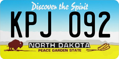 ND license plate KPJ092
