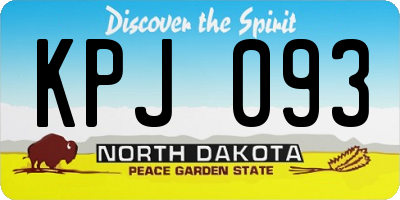 ND license plate KPJ093