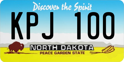 ND license plate KPJ100