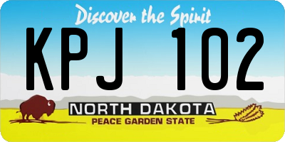 ND license plate KPJ102