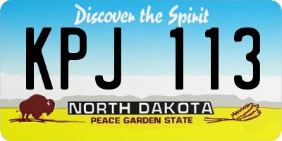 ND license plate KPJ113