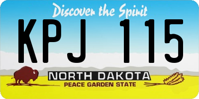 ND license plate KPJ115
