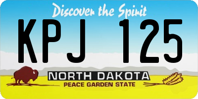 ND license plate KPJ125