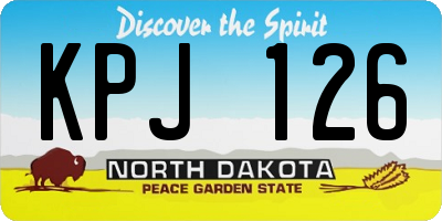 ND license plate KPJ126