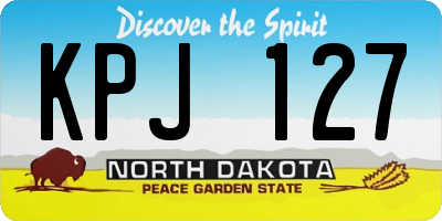 ND license plate KPJ127