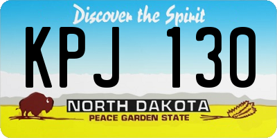 ND license plate KPJ130