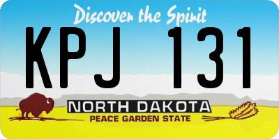 ND license plate KPJ131