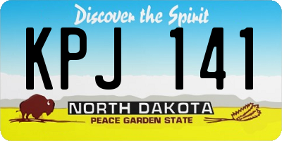 ND license plate KPJ141