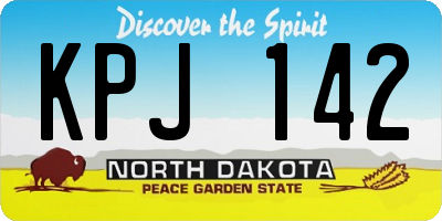 ND license plate KPJ142