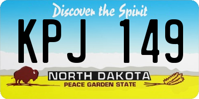 ND license plate KPJ149