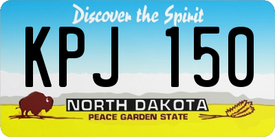 ND license plate KPJ150