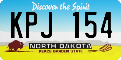 ND license plate KPJ154
