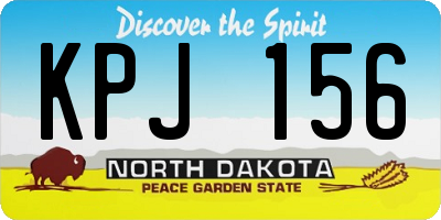 ND license plate KPJ156