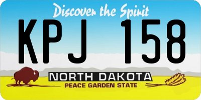 ND license plate KPJ158
