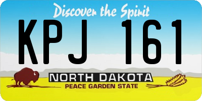 ND license plate KPJ161
