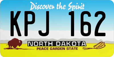 ND license plate KPJ162