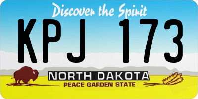 ND license plate KPJ173