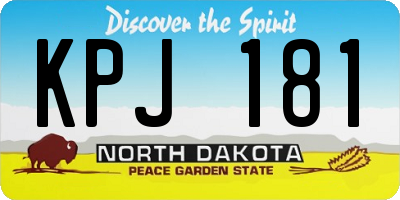 ND license plate KPJ181