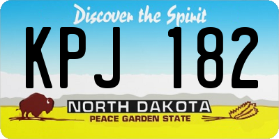ND license plate KPJ182