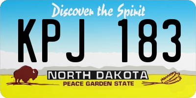 ND license plate KPJ183