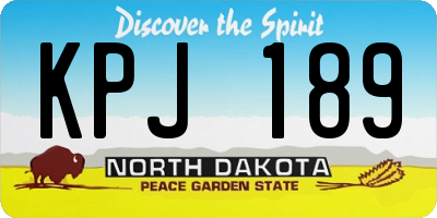 ND license plate KPJ189