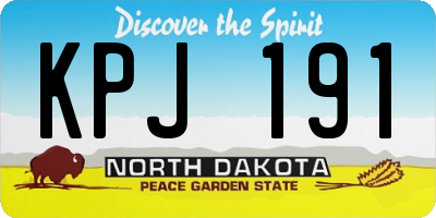 ND license plate KPJ191