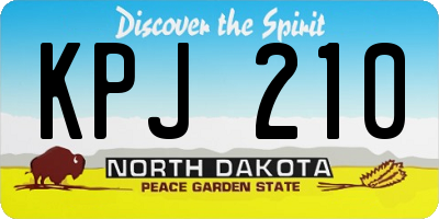 ND license plate KPJ210