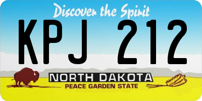 ND license plate KPJ212