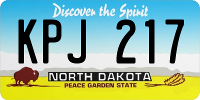 ND license plate KPJ217
