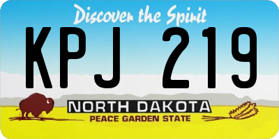 ND license plate KPJ219