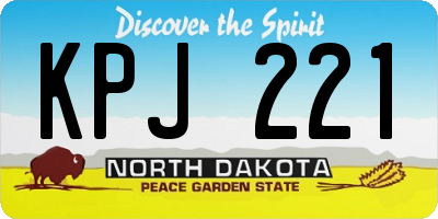 ND license plate KPJ221