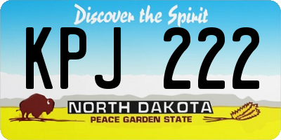 ND license plate KPJ222